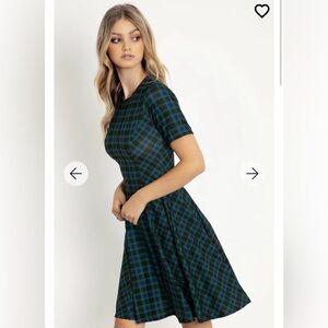 Blackmilk Tartan Marine Longline Evil Tee Dress